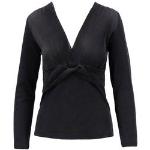 Pulls en laine Oscalito noirs à col en V Taille S pour femme en promo 