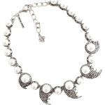 Parures de bijoux Oscar de la Renta grises à perles seconde main look fashion pour femme 