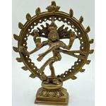 Statuettes Shiva dorées en laiton de 15 cm 