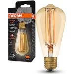 OSRAM Lampes LED Dimmable, édition vintage, remplacement de 60 watts, E27, ST64, 2200 Kelvin, lumière confortable chaude, verre transparent, pack unique