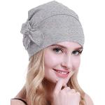 Turbans gris clair en coton bio Tailles uniques look fashion pour femme 