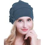 Turbans bleus en coton bio Tailles uniques look fashion pour femme 