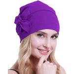 Turbans violets en coton bio Tailles uniques look fashion pour femme 
