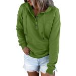 Pulls d'automne vert clair à imprimé animal à motif animaux à capuche à manches longues Taille 3 XL plus size look casual pour femme 