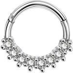Piercings anneau gris acier en acier chirurgical look fashion pour femme en promo 