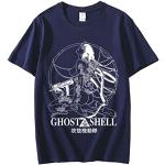 OUHZNUX Ghost in The Shell Personnage Kusanagi Motoko T-Shirt Imprimé, Mode Hommes et Femmes Lâche Casual Confort Simple Anime Pull à Manches Courtes, Hip Hop Casual Unisexe Sweat (XS-3XL)