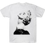 T-shirts blancs en polyester à manches courtes Madonna lavable à la main à manches courtes Taille L look casual pour homme 