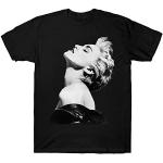 T-shirts à imprimés noirs en polyester Madonna respirants lavable à la main à manches courtes Taille 4 XL look casual pour femme 