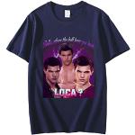 T-shirts de sport bleus Taylor Lautner respirants à manches courtes Taille 3 XL look Hip Hop pour homme 