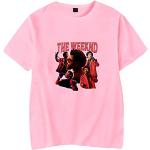 T-shirts roses à manches courtes The Weeknd à manches courtes Taille S classiques pour femme 