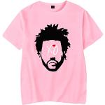 T-shirts roses en coton à manches courtes The Weeknd à manches courtes Taille L classiques pour homme 