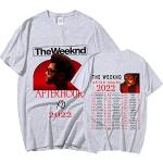 T-shirts gris à manches courtes The Weeknd à manches courtes Taille M look Hip Hop pour femme 