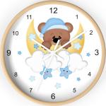 Horloges murales marron à motif ours 