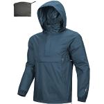 Vestes de randonnée bleus clairs en shoftshell imperméables coupe-vents respirantes à capuche Taille 4 XL look fashion pour homme 