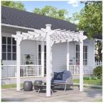Outsunny Pergola autoportante style contemporain - Toit terrasse à décorer - dim. 2,3L x 2,3l x 2,3H m - bois sapin blanc