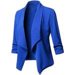 Blazers courts d'automne bleu marine à carreaux en velours à paillettes à manches longues Taille XL plus size look fashion pour femme 