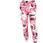 Jeans imprimés roses camouflage en cuir synthétique troués stretch Taille XL plus size look casual pour femme 