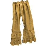 Pantalons carotte d'automne jaune moutarde à carreaux en velours Taille XXL plus size look fashion pour femme 