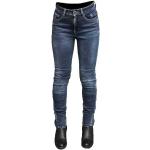 Jeans slim Overlap bleus à motif moto pour femme 
