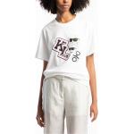 T-shirts col rond Karl Lagerfeld blancs en coton bio à manches courtes à col rond Taille L pour femme 