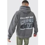 Oversized Fall Out Boy Wash Hoodie homme - gris - S, gris