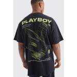 T-shirts à imprimés boohooMAN noirs Playboy à manches courtes Taille M pour homme 