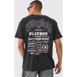 T-shirts boohooMAN noirs Playboy Taille XS pour homme 