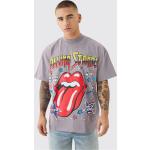 T-shirts boohooMAN gris Rolling Stones Taille L pour homme 