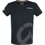 T-shirts noirs en coton à manches courtes Overwatch à manches courtes à col rond Taille S look fashion pour homme 