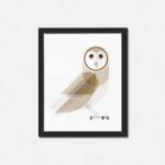Owl Art Print - 8x10 Hibou Des Granges Minimal