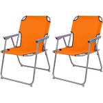 Chaises de camping orange en lot de 2 