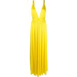 Robes de soirée longues P.a.r.o.s.h jaunes sans manches à col en V Taille S pour femme en promo 