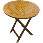 Tables rondes marron en bois pliables diamètre 70 cm 