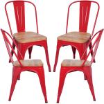 Chaises de salle à manger rouges en acier en promo 