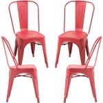 Chaises de salle à manger rouges en acier en promo 