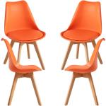 Chaises de salle à manger orange en cuir synthétique en promo 