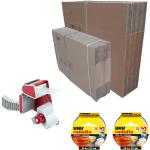Pack déménagement - 2 rubans adhésifs UHU Rollafix emballage transparent - 1 dévidoir - 40 cartons