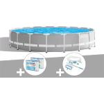 Pack piscine tubulaire Intex Prism Frame ronde 5,49 x 1,22 m + 6 cartouches de filtration + Kit d'entretien