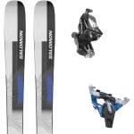 Pack ski freerando." Salomon Stance 96 Blk/race Blue/wet Weather 24 + Fixations - Homme - Gris / Noir / Bleu - taille 182 - modèle 2024