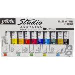 Pack studio acrylics 10 tubes 20ml + pinceau