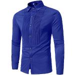 T-shirts col V bleus à paillettes à motif loups à manches longues col tunisien Taille M look fashion pour homme 
