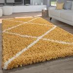 Tapis shaggy Paco Home beiges 240x340 scandinaves 