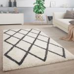 Tapis shaggy Paco Home gris anthracite 240x340 modernes 