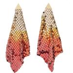 Boucles d'oreilles Paco Rabanne rouges en aluminium à motif papillons look fashion pour femme 