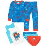 Paddington Bear 7 pièces Pyjamas Ensemble Enfants | T-Shirt Bleu Leggings Pjs 2 Gilets 3 sous-vêtements Pantalon Bar Aunt Lucy Tour Bus Post Stamp Graphics