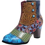 Bottines western & bottines cowboy multicolores en cuir synthétique à talons carrés Pointure 37 look fashion pour femme 