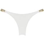Bikinis brésiliens Pain de Sucre blancs en microfibre à strass Taille S pour femme 