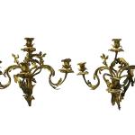 Bougeoirs muraux bronze en bronze de 38 cm baroques & rococo 