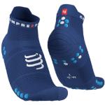 Paire de chaussettes compressport pro racing socks v4 0 run low bleu