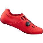 Chaussures de vélo Shimano rouges en cuir synthétique Pointure 47 pour homme 